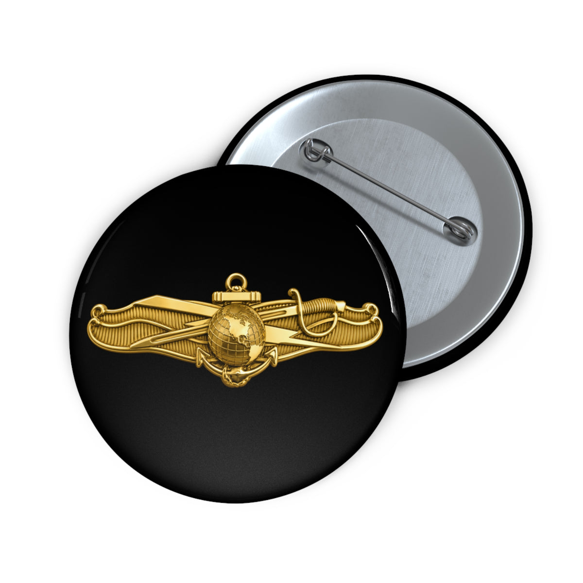 Pin Button - Navy - Badge - Information Warfare wo txt - Officer - 3D - Enhanced