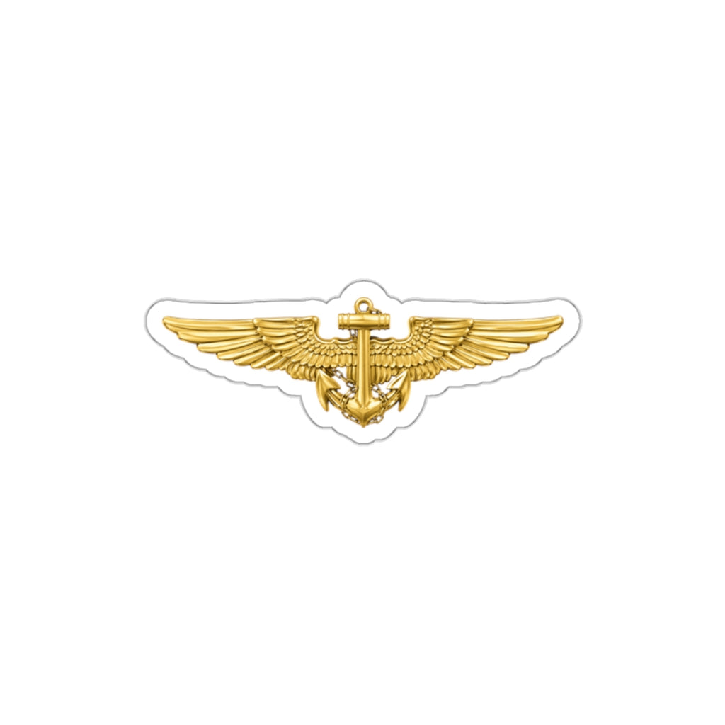 Die-Cut Vinyl Sticker - Navy - Badge - Naval Aviator Wings wo txt - 3D - Enhanced