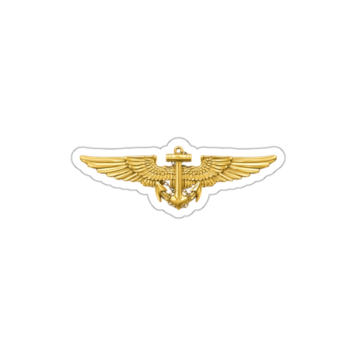 Die-Cut Vinyl Sticker - Navy - Badge - Naval Aviator Wings wo txt - 3D - Enhanced