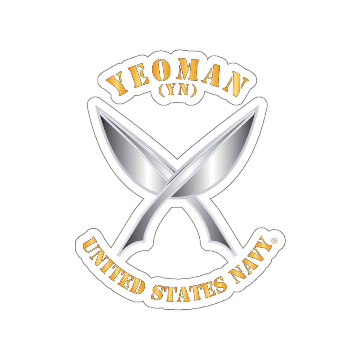 Die-Cut Vinyl Sticker - Navy - Rate - Yeoman (YN)
