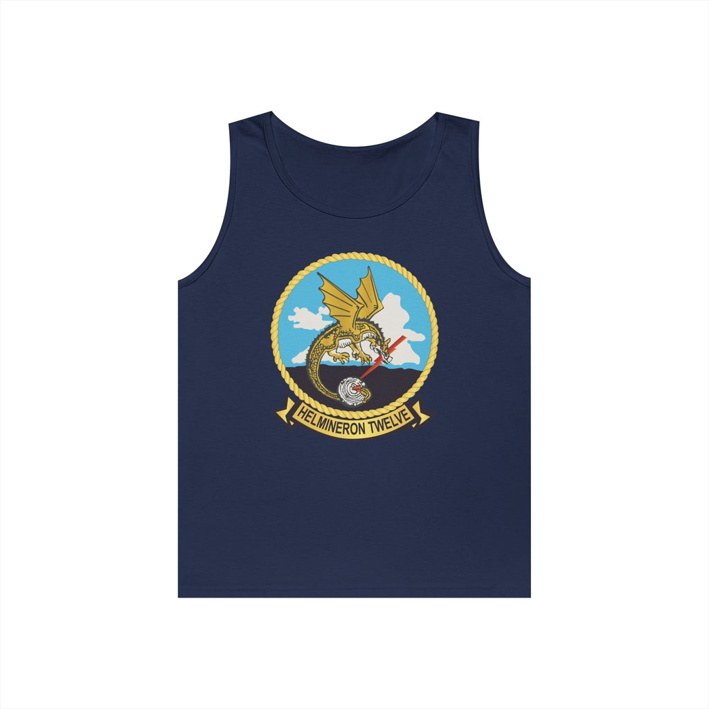 Unisex Heavy Cotton Tank Top - Navy - Helmineron Twelve (HM-12) wo Txt