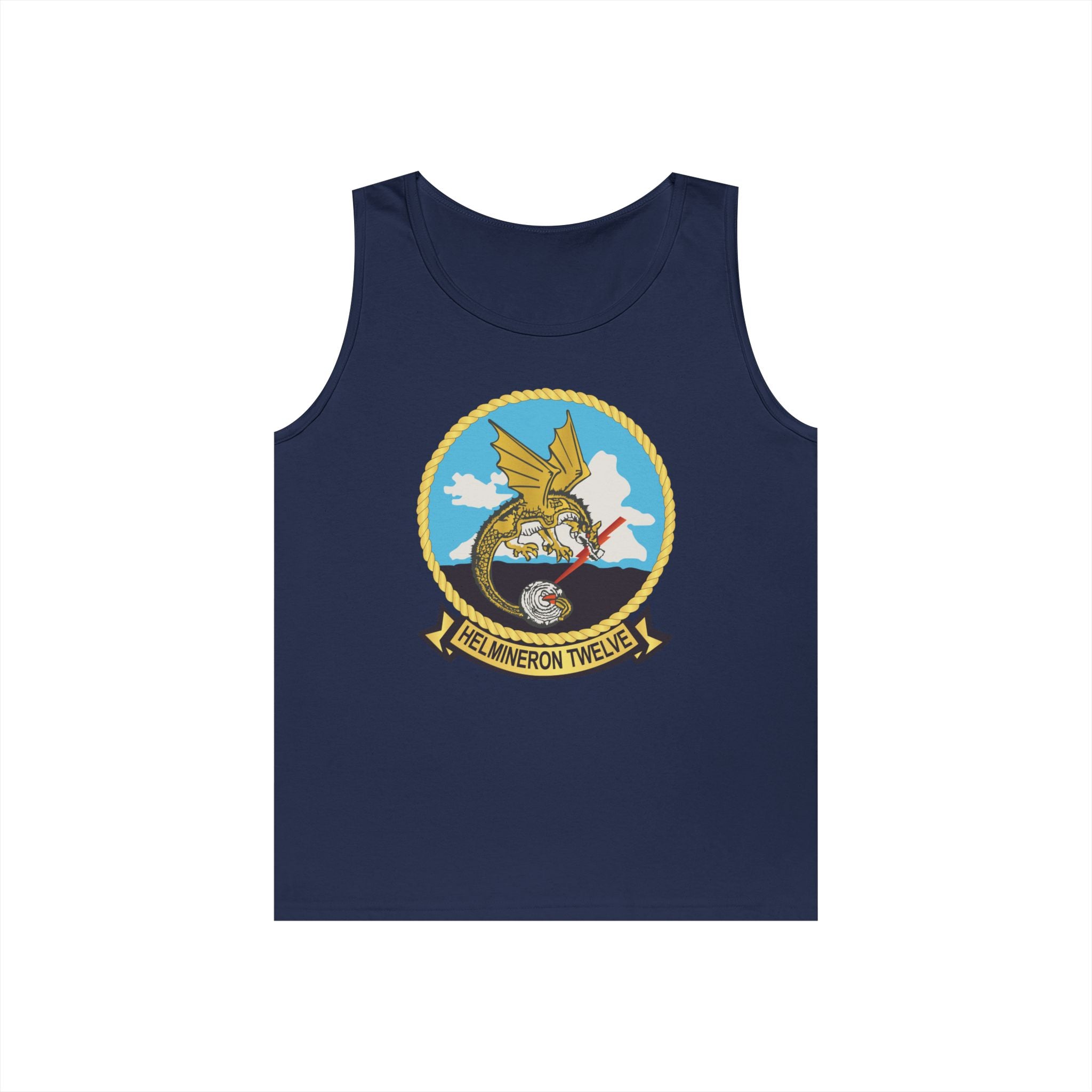 Unisex Heavy Cotton Tank Top - Navy - Helmineron Twelve (HM-12) wo Txt