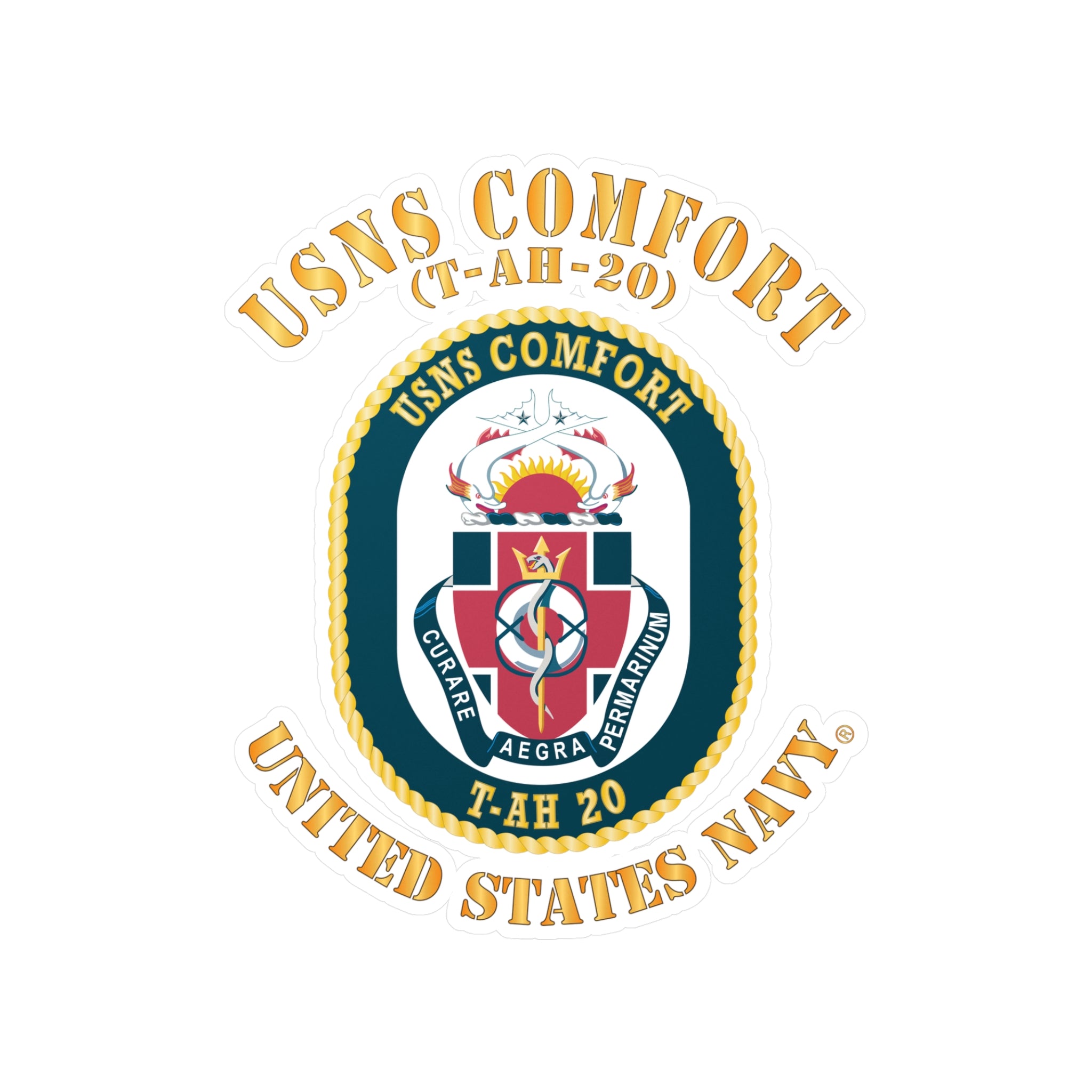 Kiss-Cut Vinyl Decal - Navy - USNS Comfort (T-AH-20)