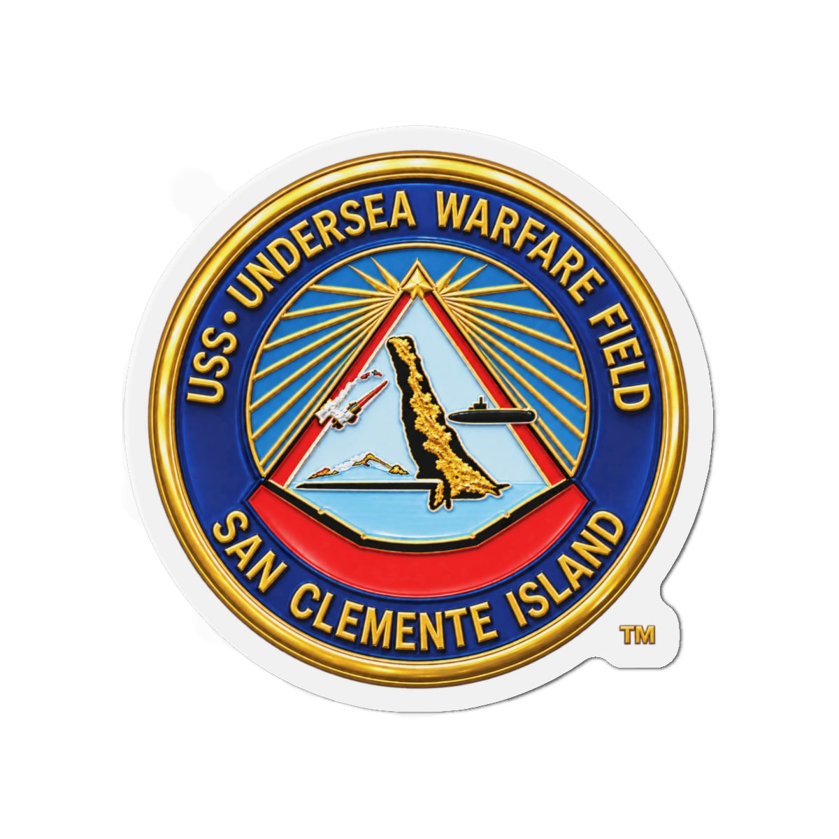 Die-Cut Magnet - Navy - USS Undersea Warfare Field - San Clemente Island - Crest - 3D - Enhanced