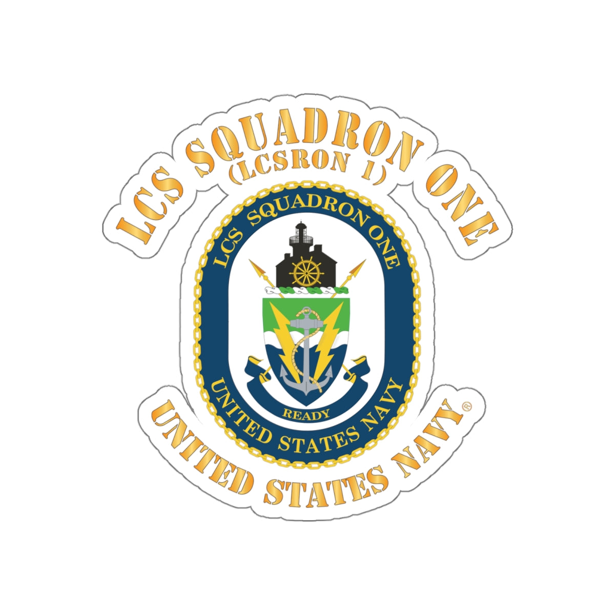 Die-Cut Vinyl Sticker - Navy - LCS Squadron One (LCSRON 1)