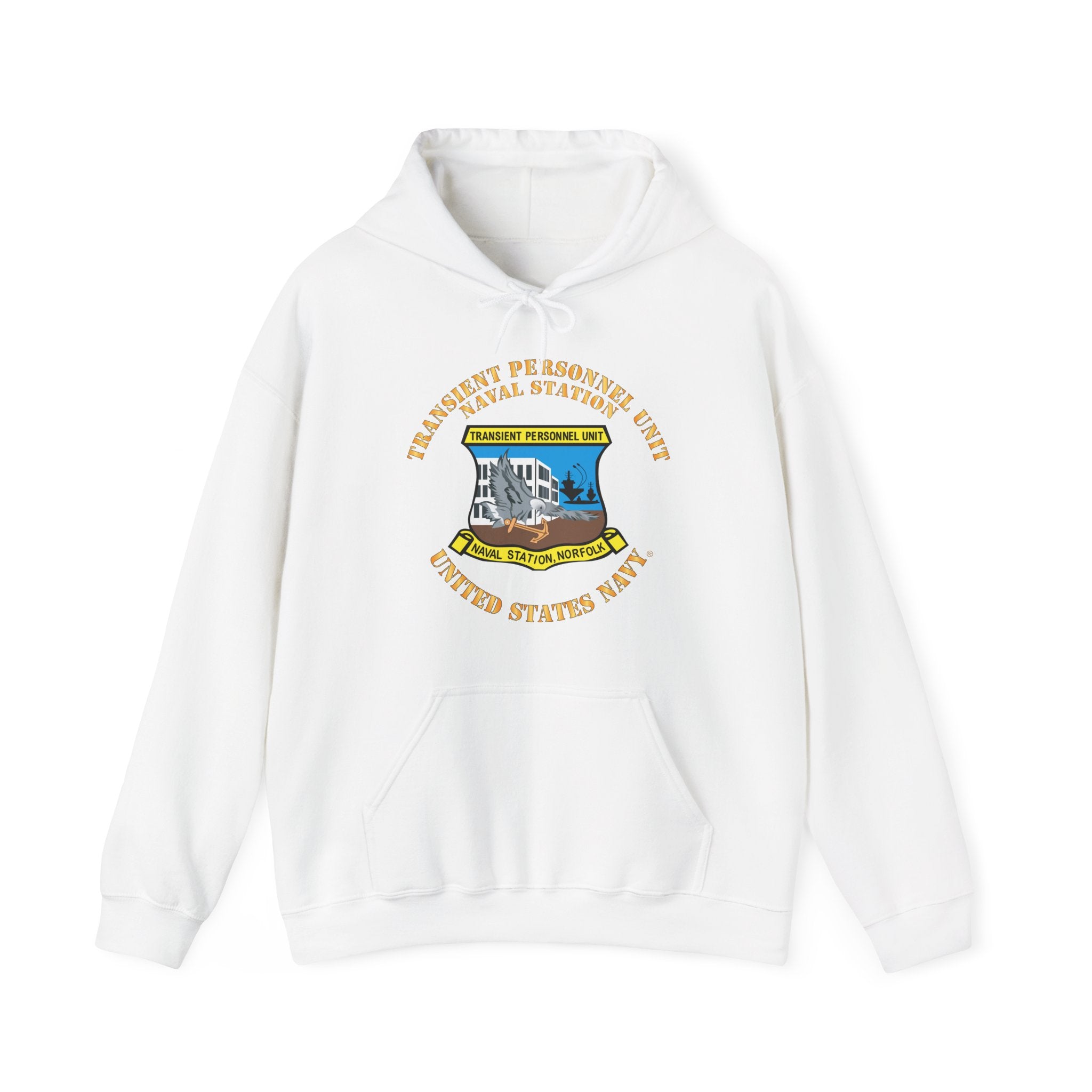 Unisex Heavy Blend™ Hoodies - Navy - Transient Personnel Unit - Naval Station Norfolk