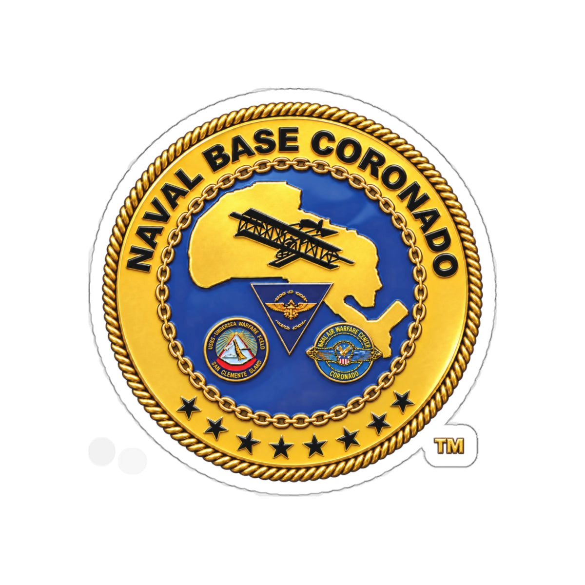 Die-Cut Vinyl Sticker - Navy - Naval Base Coronado - Crest - 3D - Enhanced