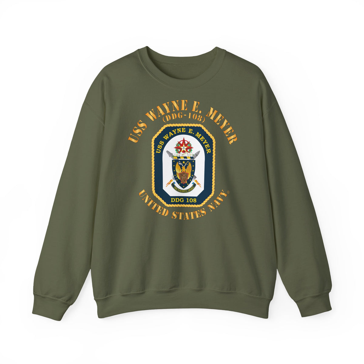 Unisex Heavy Blend™ Crewneck Sweatshirt -  Navy - USS Wayne E. Meyer (DDG-108) X 300