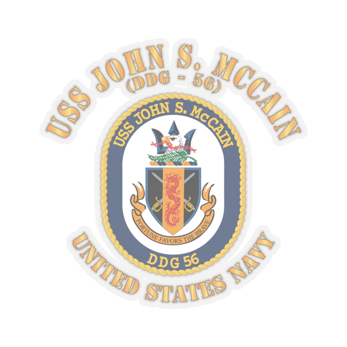 Kiss-Cut Stickers - Navy - USS John S. McCain (DDG-56)