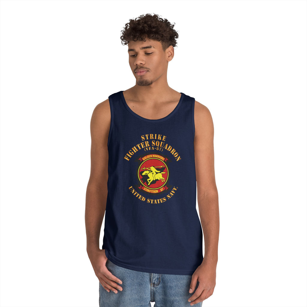 Unisex Heavy Cotton Tank Top - Navy - Strike Fighter Squadron 87 (VFA-87)