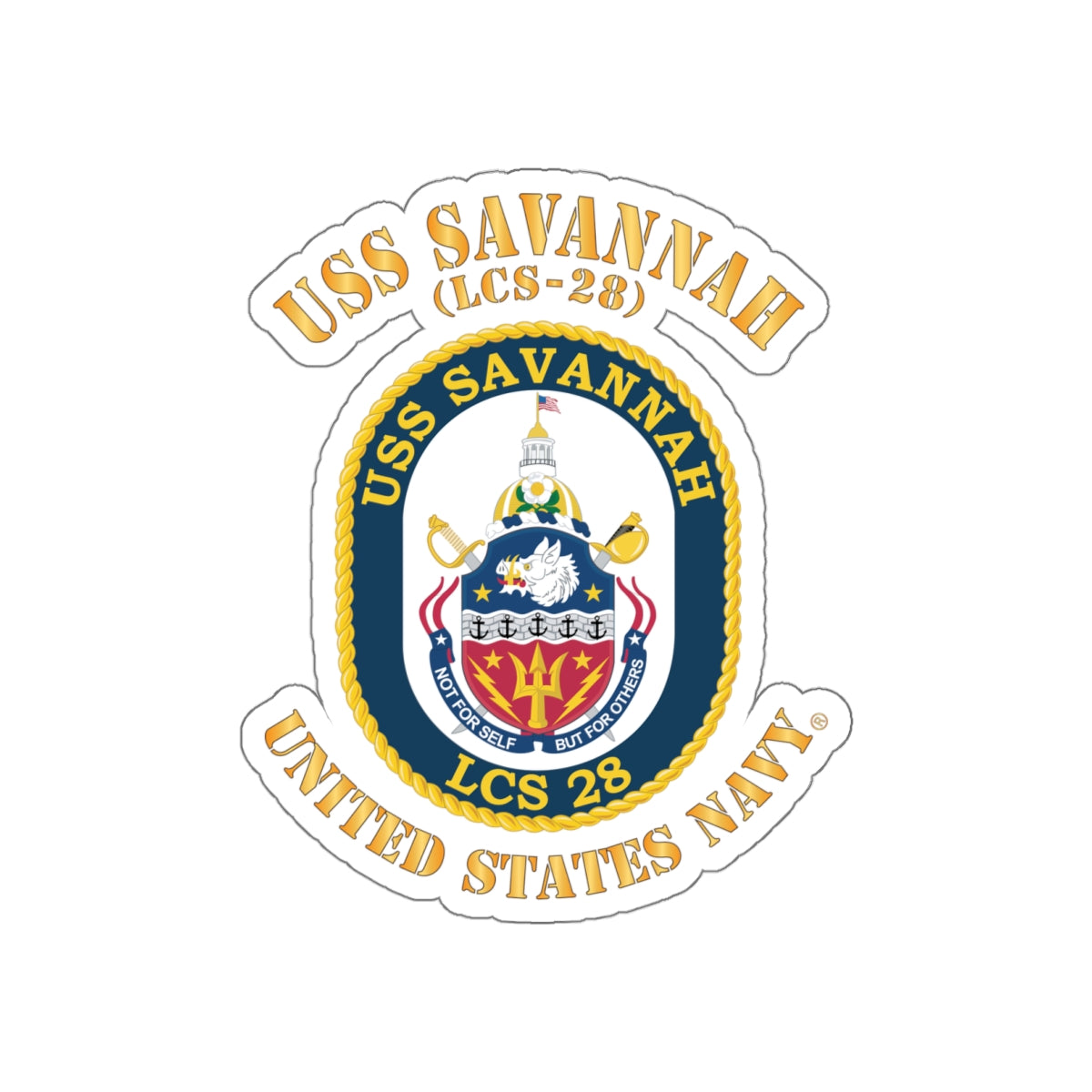 Die-Cut Vinyl Sticker - Navy - USS Savannah (LCS-28)