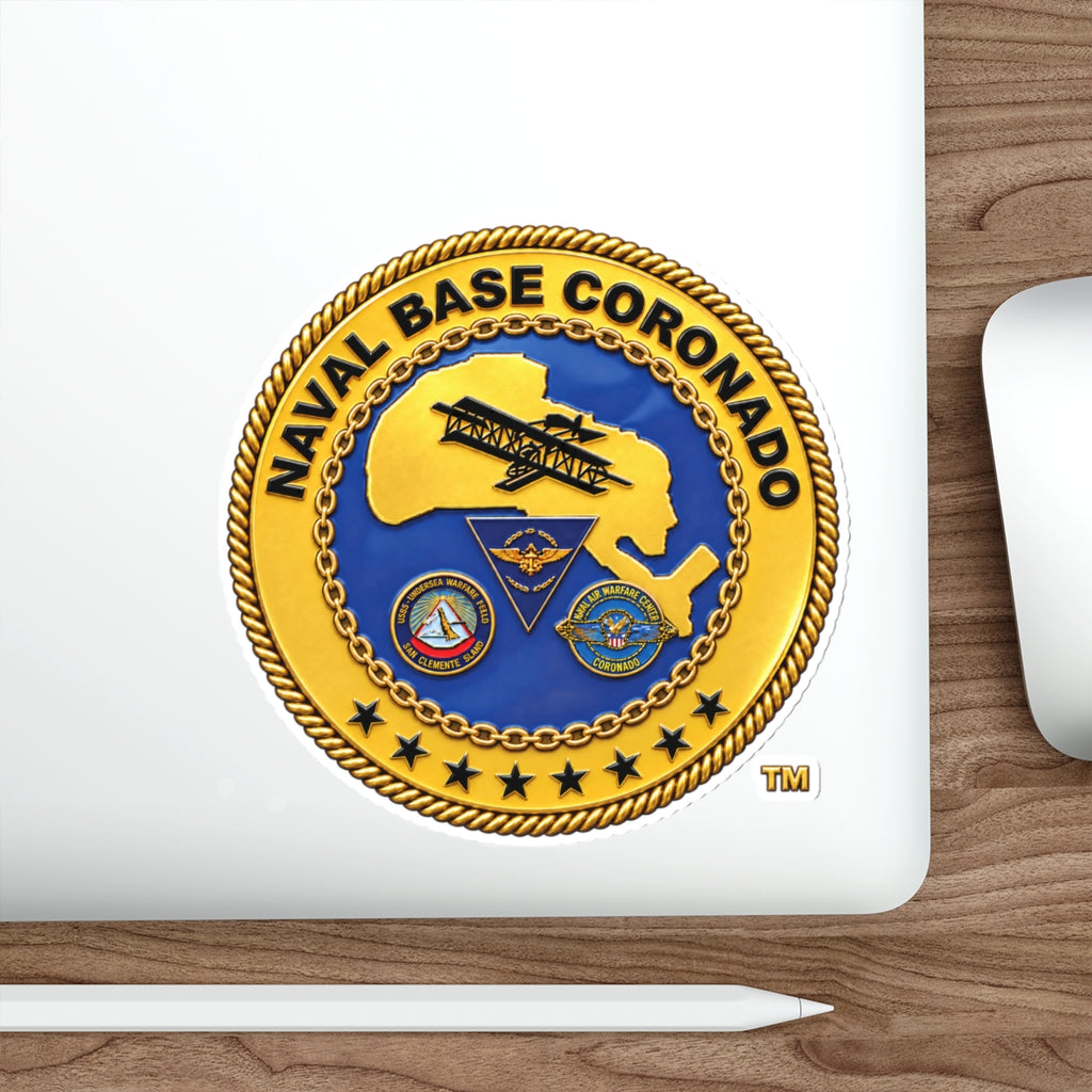 Die-Cut Vinyl Sticker - Navy - Naval Base Coronado - Crest - 3D - Enhanced