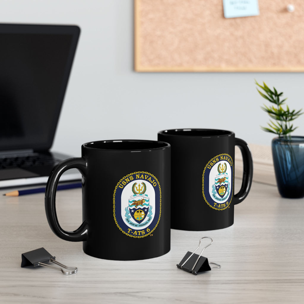 Black Mug (11oz, 15oz) - Navy - USNS Navajo (T-ATS 6) wo txt
