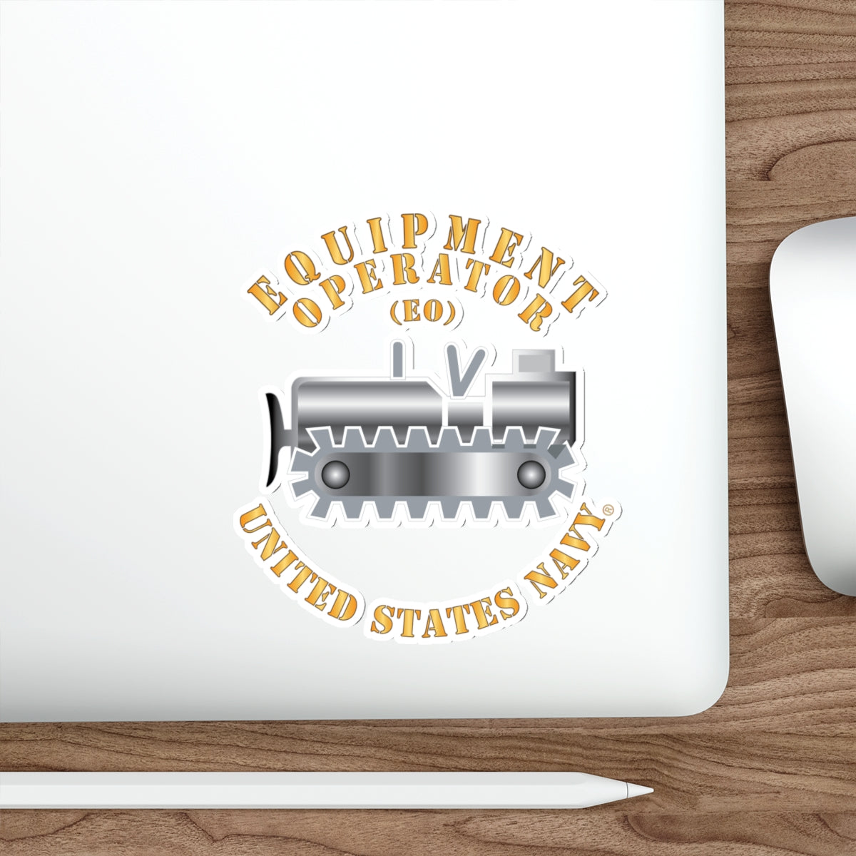 Die-Cut Vinyl Sticker - Navy - Rate - Equipment Operator (EO)
