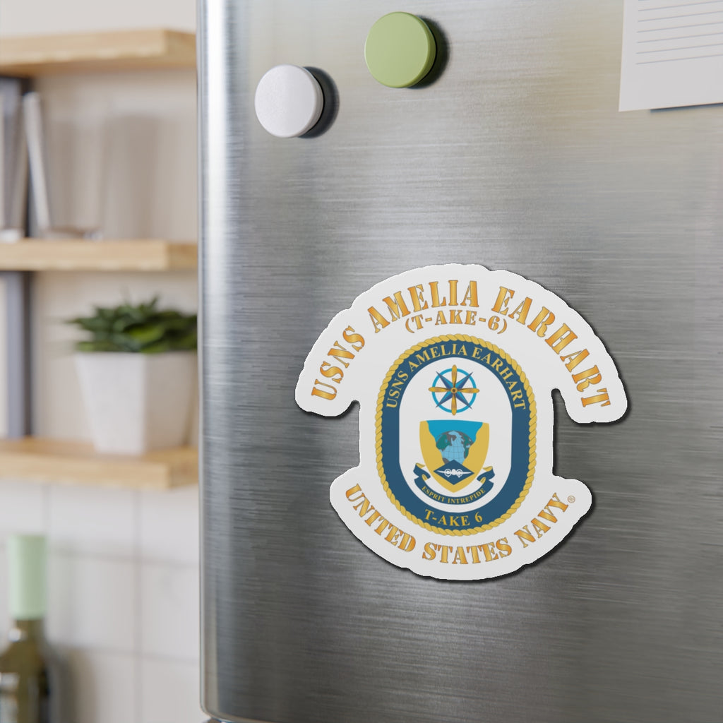Die-Cut Magnet - Navy - USNS Amelia Earhart (T-AKE 6)
