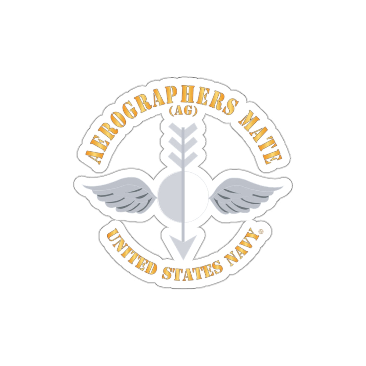 Die-Cut Vinyl Sticker - Navy - Aerographers Mate (AG) X 300