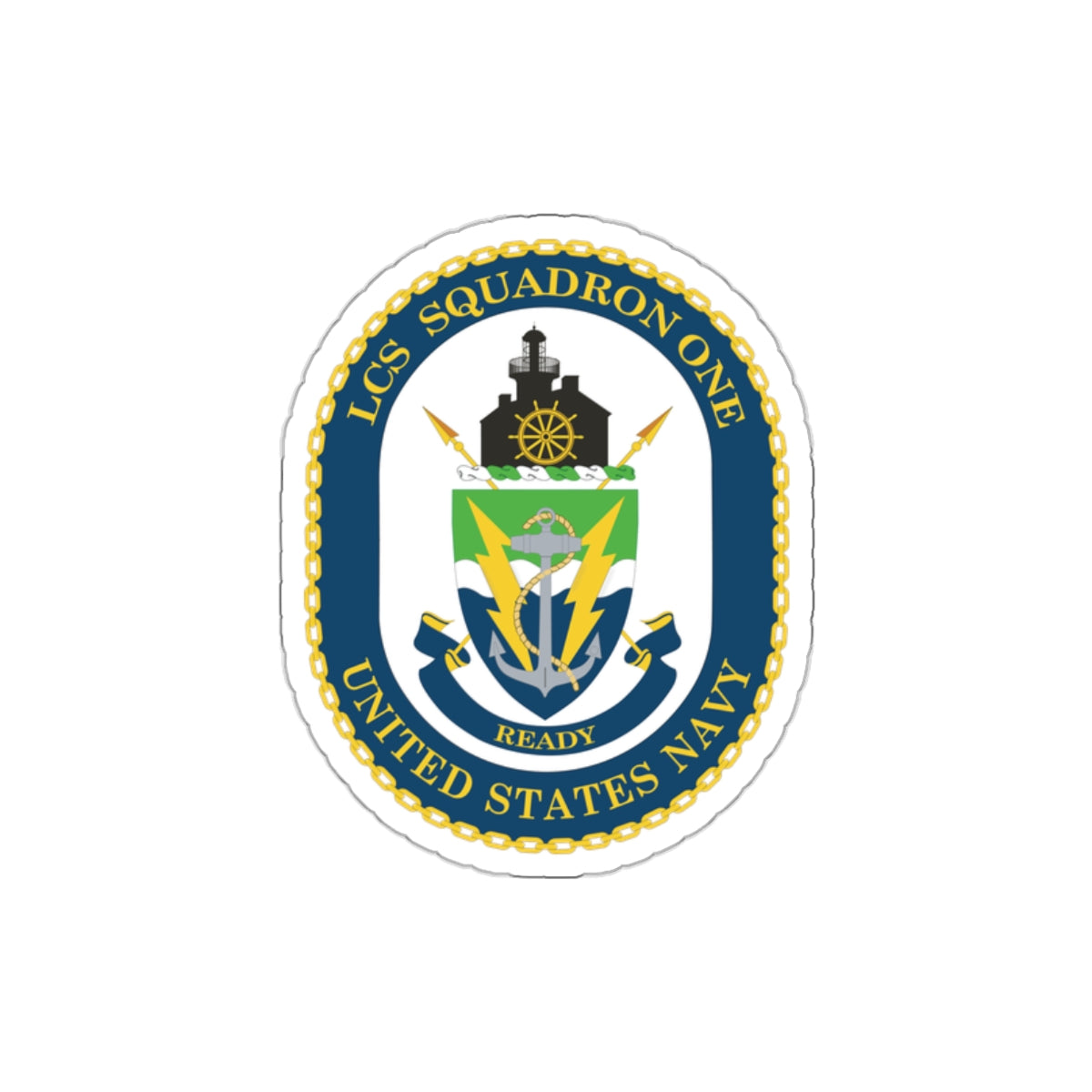 Die-Cut Vinyl Sticker - Navy - LCS Squadron One (LCSRON 1) wo txt