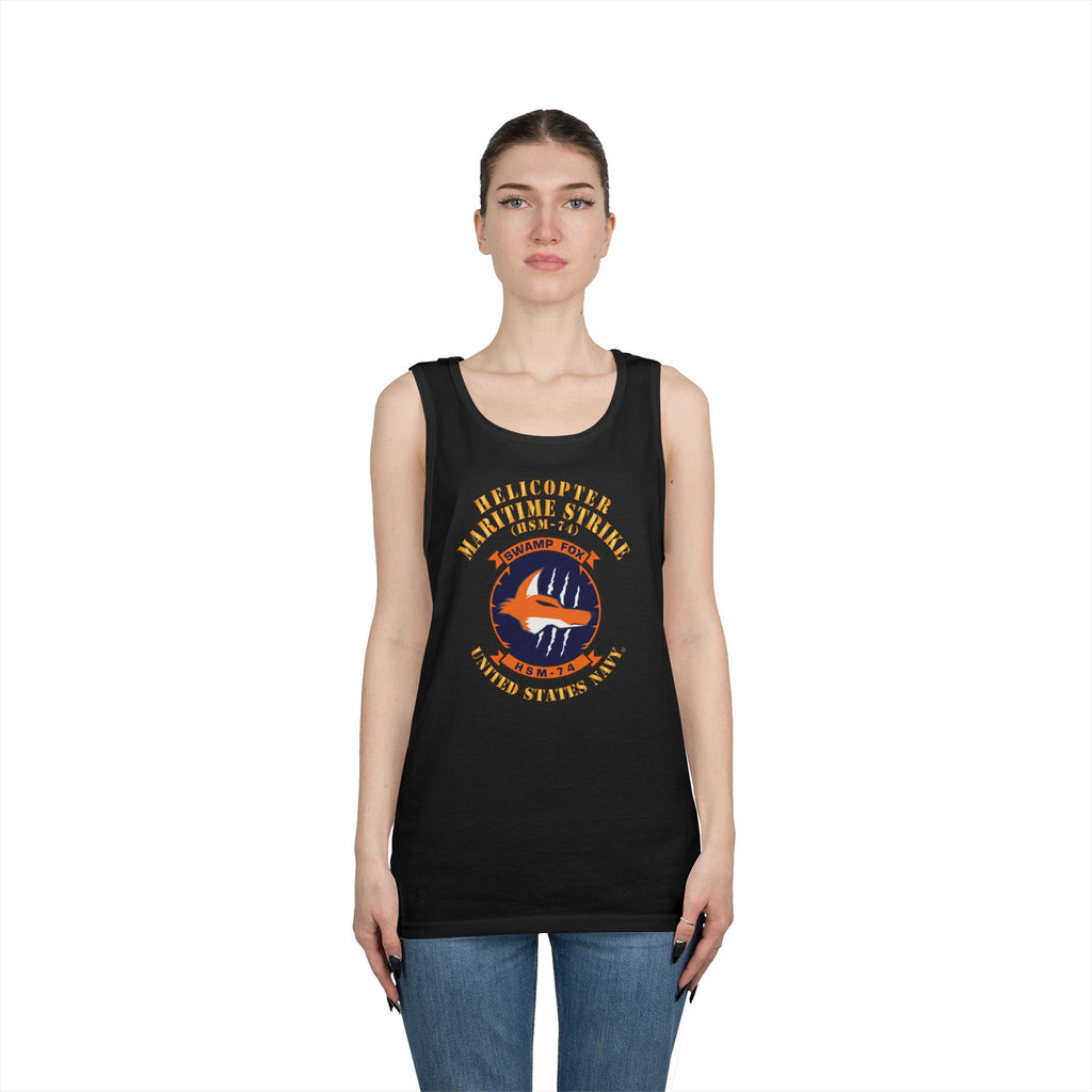 Unisex Heavy Cotton Tank Top - Navy - Helicopter Maritime Strike Seven Four (HSM-74)