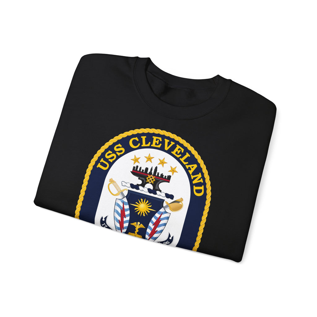 Unisex Heavy Blend™ Crewneck Sweatshirt - Navy - USS Cleveland (LCS-31) wo txt