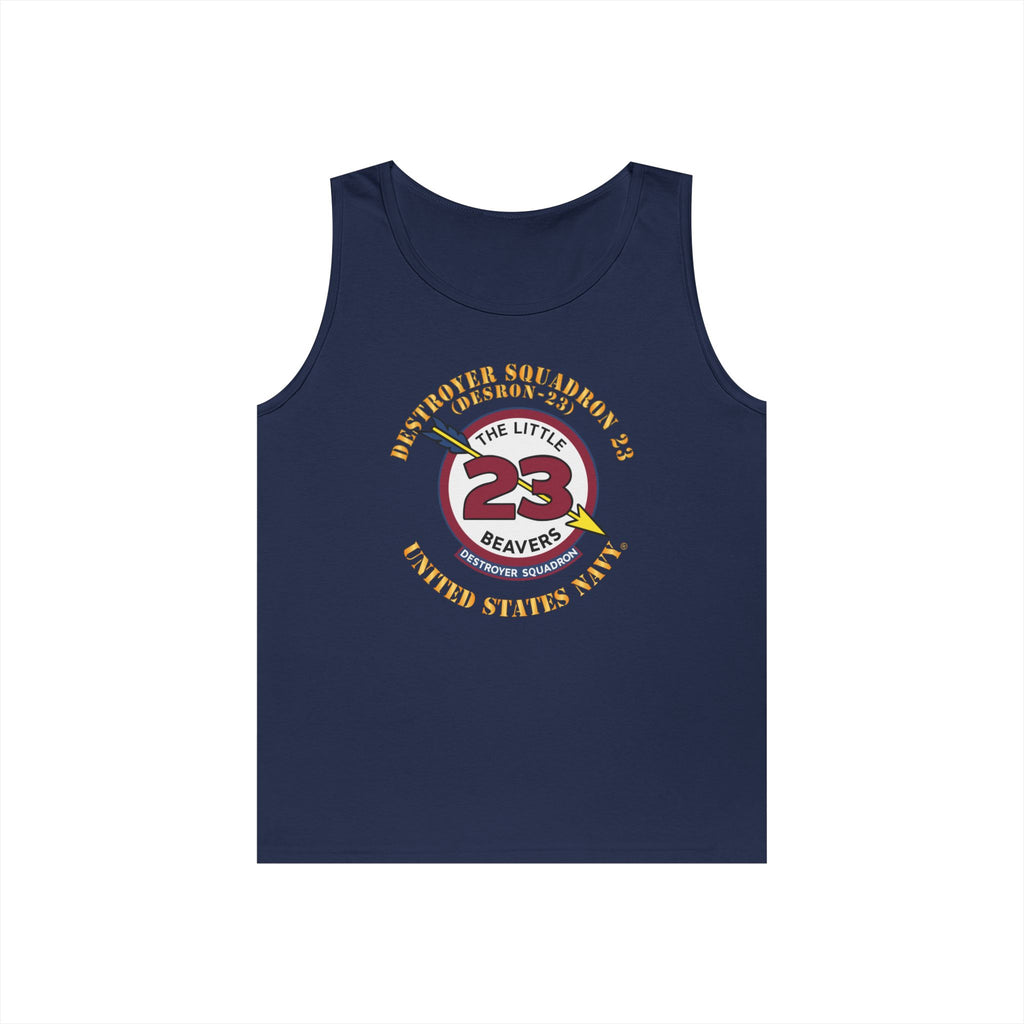 Unisex Heavy Cotton Tank Top - Navy - Destroyer Squadron 23 (DESRON-23)