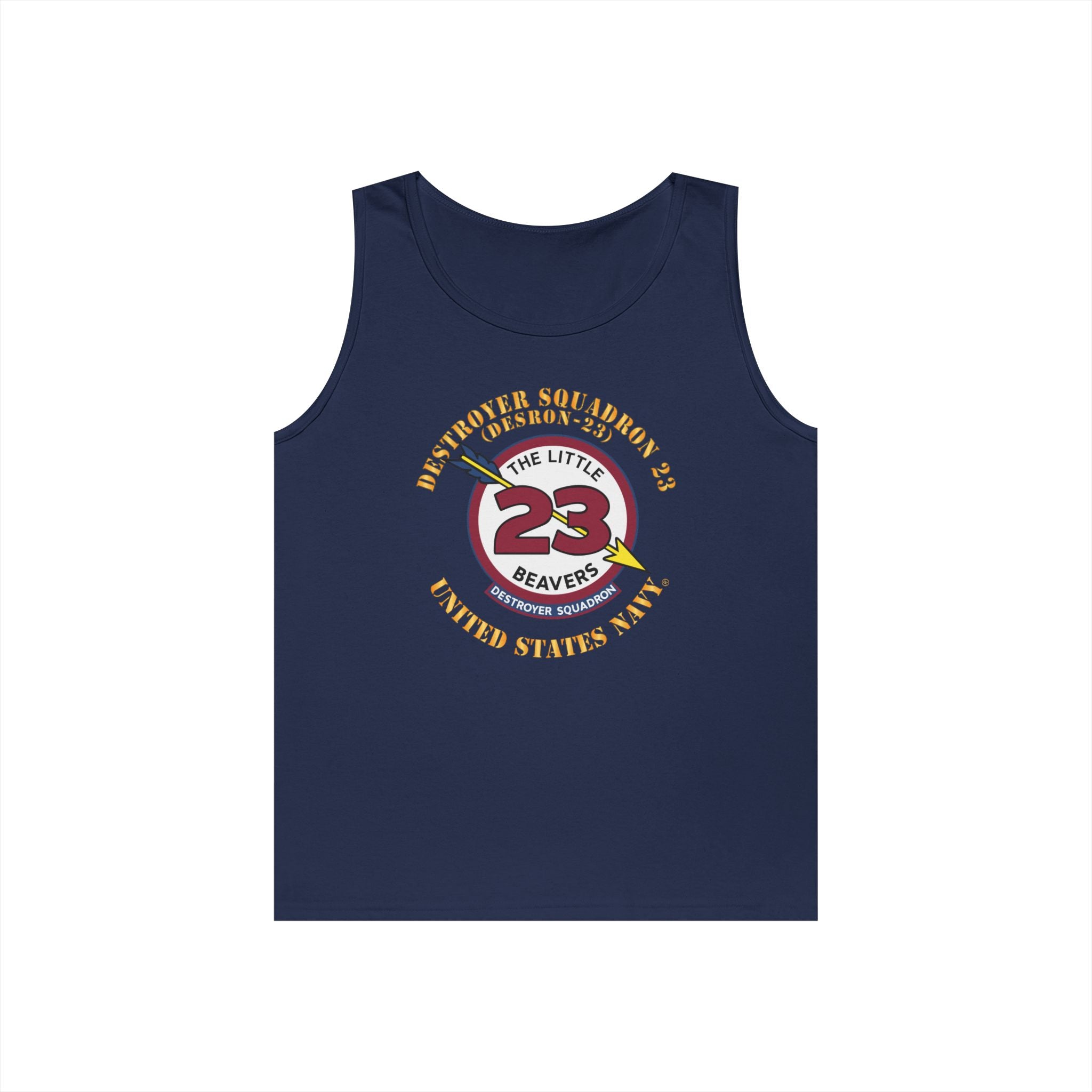 Unisex Heavy Cotton Tank Top - Navy - Destroyer Squadron 23 (DESRON-23)