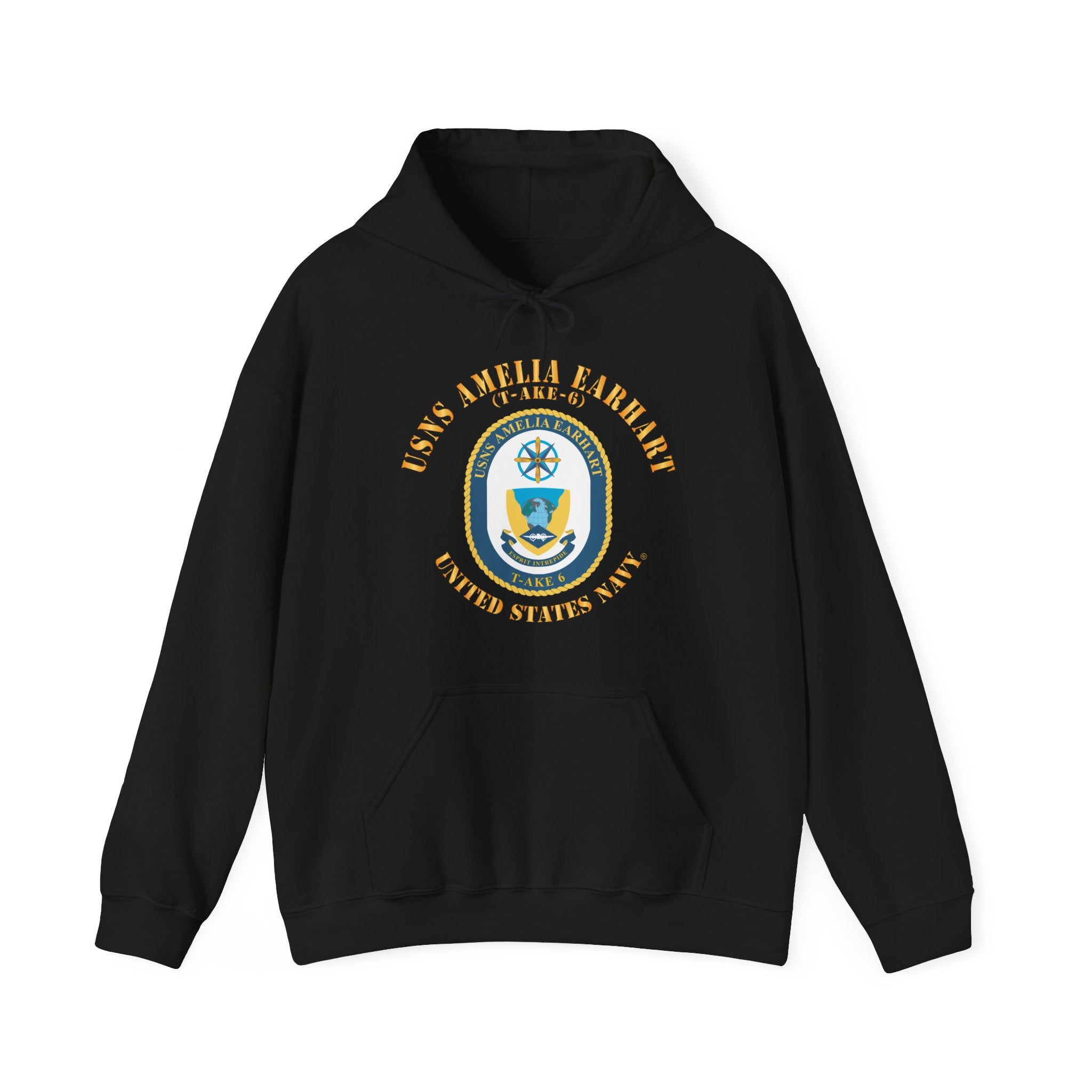 Unisex Heavy Blend™ Hoodies - Navy - USNS Amelia Earhart (T-AKE 6)
