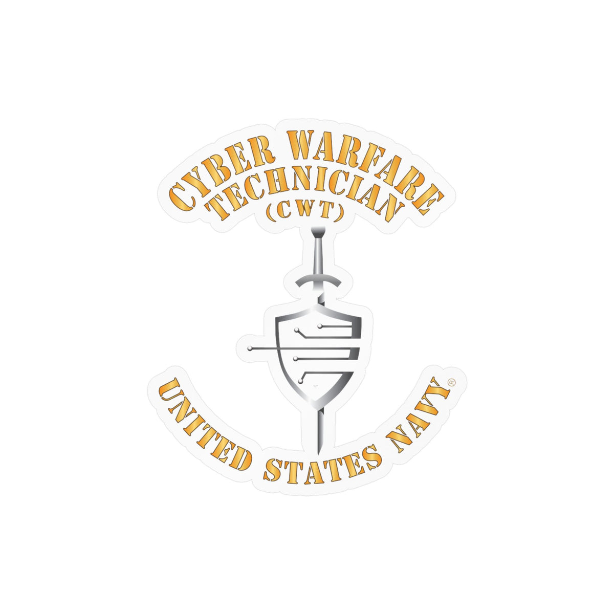 Kiss-Cut Vinyl Decal - Navy - Rate - Cyber Warfare Technician (CWT)