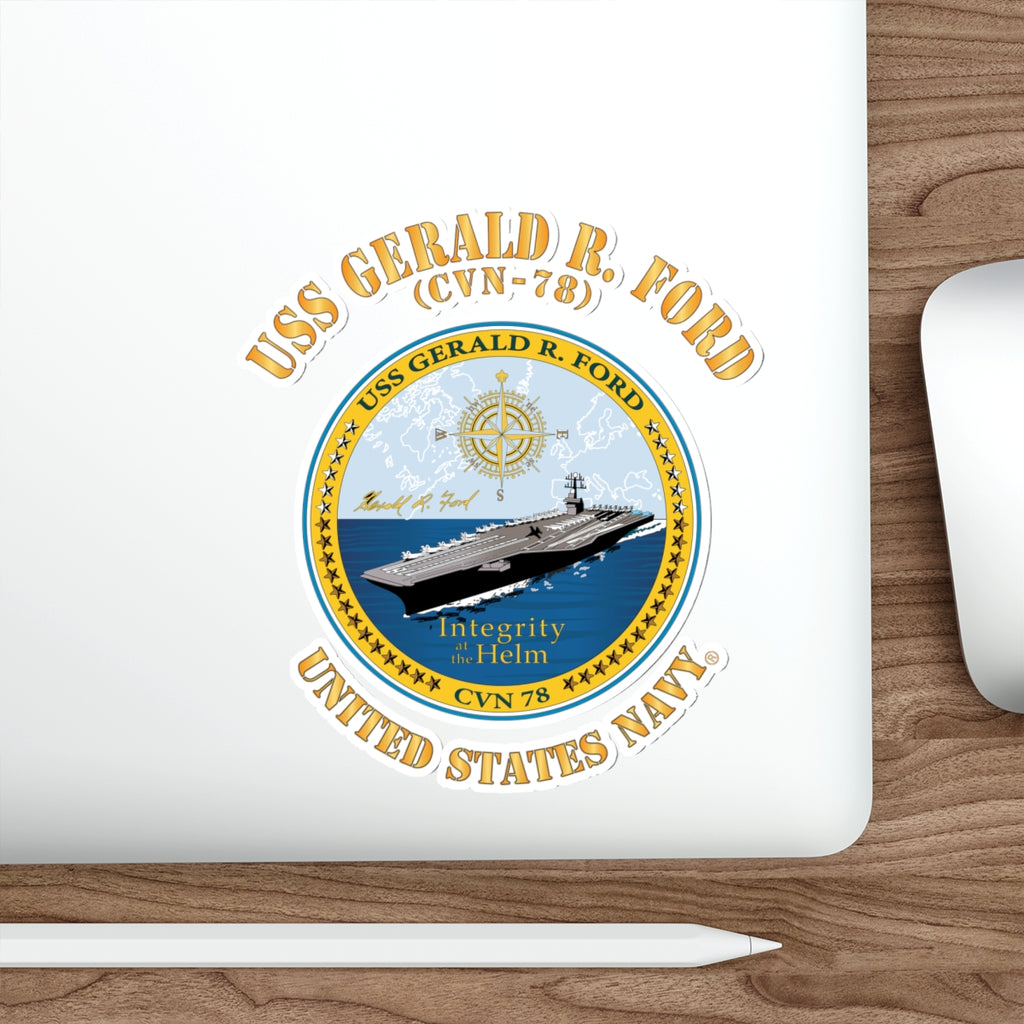 Die-Cut Vinyl Sticker - Navy - USS Gerald R. Ford (CVN-78)