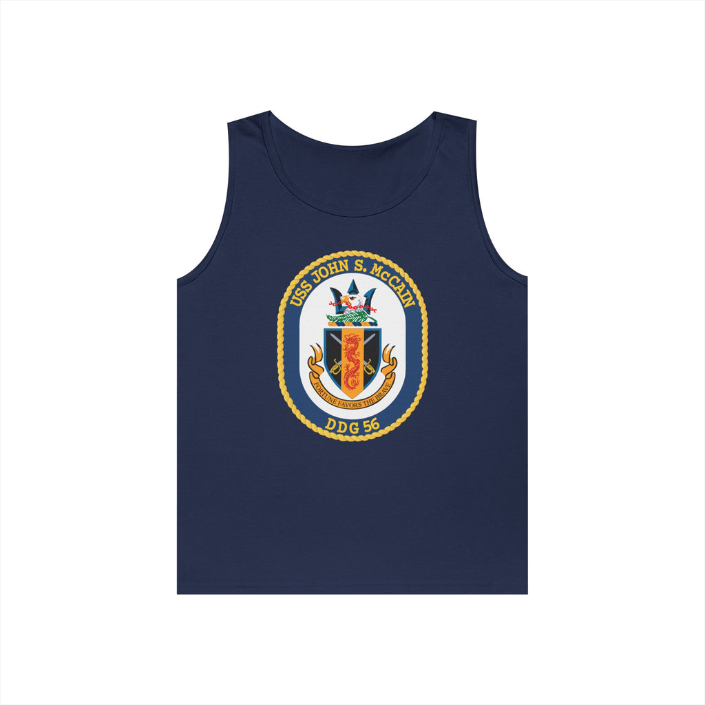 Unisex Heavy Cotton Tank Top - Navy - USS John S. McCain (DDG-56) wo txt