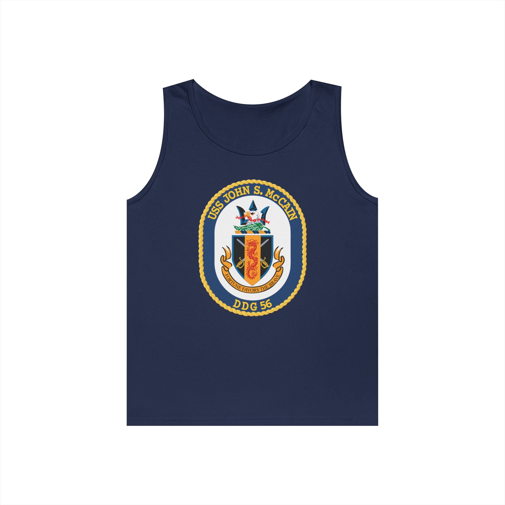 Unisex Heavy Cotton Tank Top - Navy - USS John S. McCain (DDG-56) wo txt