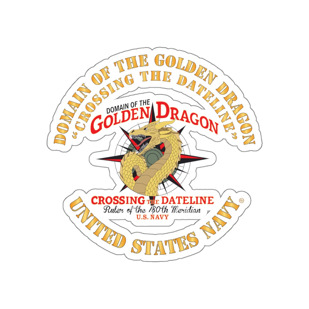 Die-Cut Vinyl Sticker - Navy - Domain of the Golden Dragon