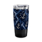20oz Tumbler - Navy Anchor Wave