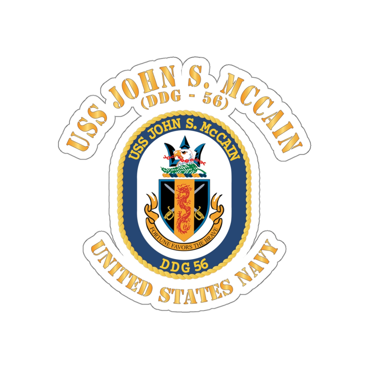Die-Cut Vinyl Sticker - Navy - USS John S. McCain (DDG-56)
