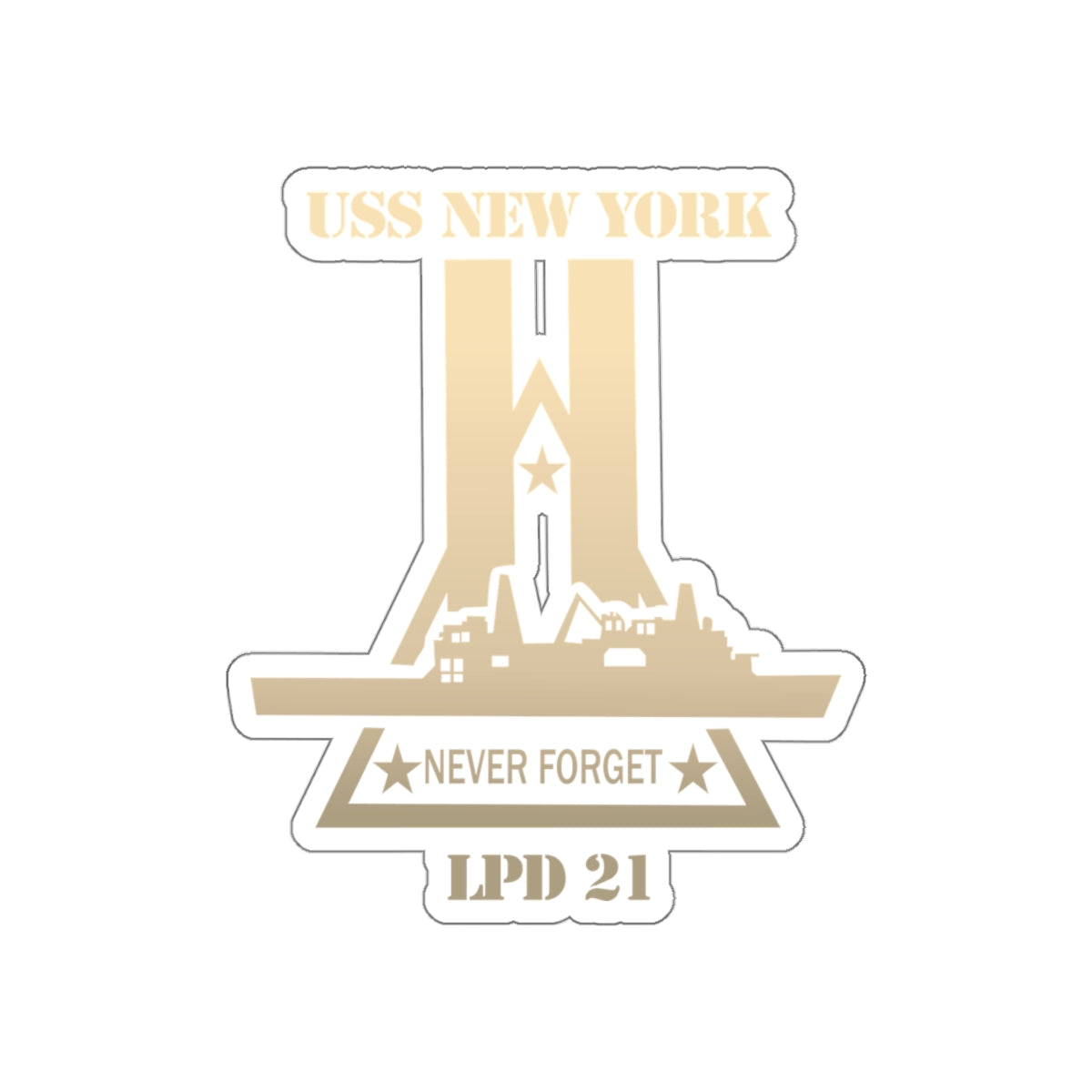 Die-Cut Vinyl Sticker - Navy - USS New York (LPD-21) wo Txt X 300