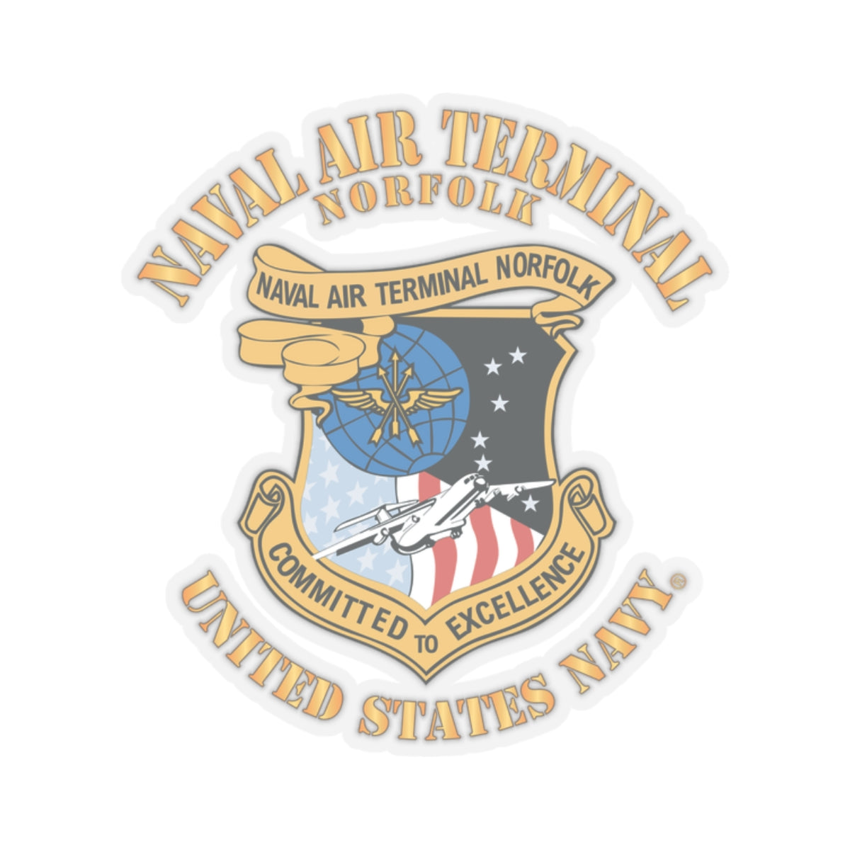 Kiss-Cut Stickers - Navy - Naval Air Terminal Norfolk