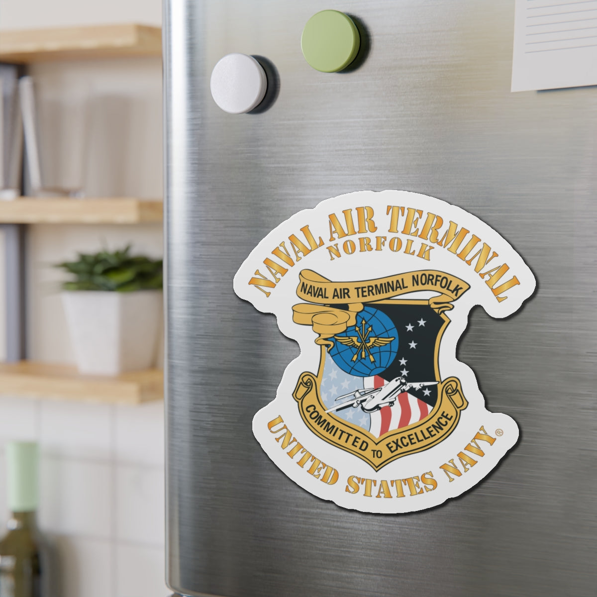 Die-Cut Magnet - Navy - Naval Air Terminal Norfolk