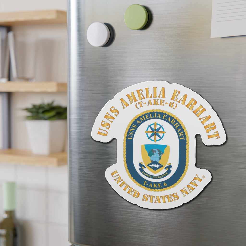 Die-Cut Magnet - Navy - USNS Amelia Earhart (T-AKE 6)