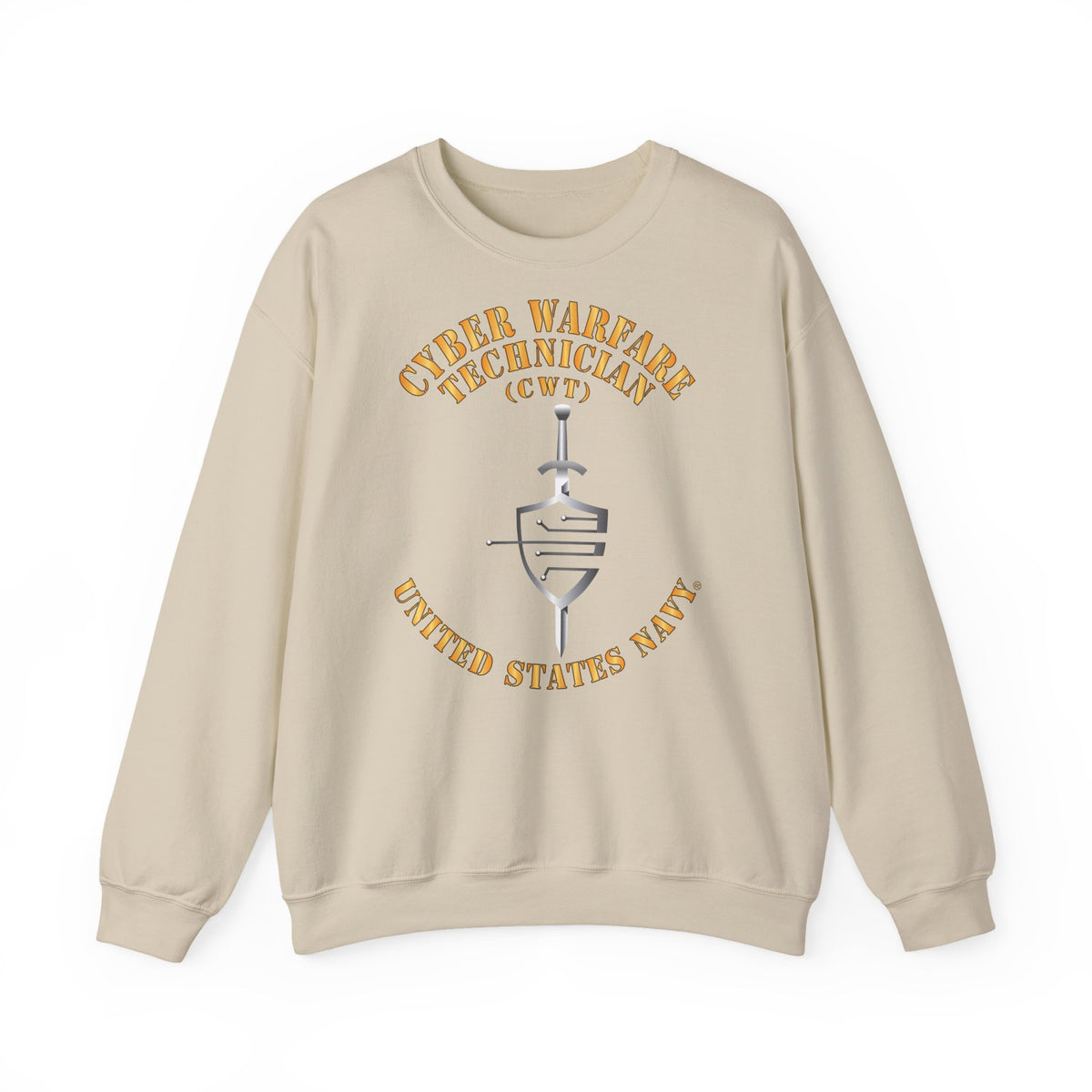 Unisex Heavy Blend™ Crewneck Sweatshirt - Navy - Rate - Cyber Warfare Technician (CWT)