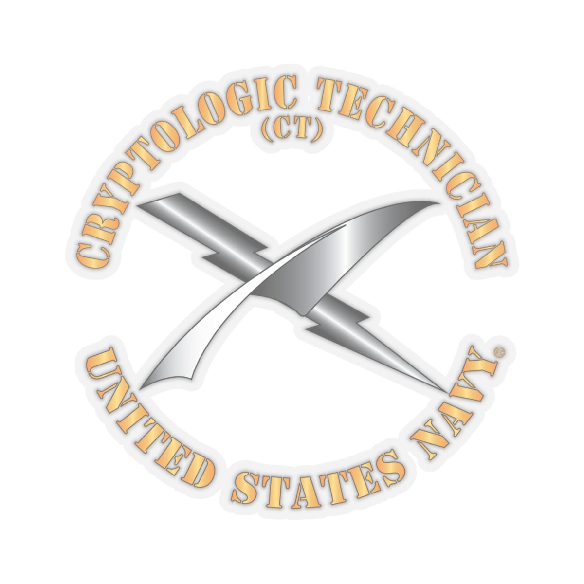 Kiss-Cut Stickers - Navy - Rate - Cryptologic Technician (CT)