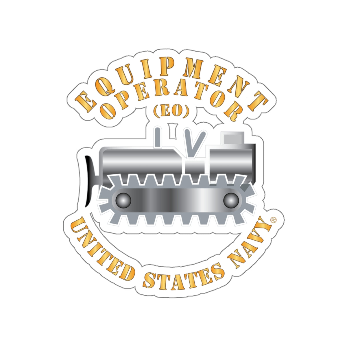Die-Cut Vinyl Sticker - Navy - Rate - Equipment Operator (EO)