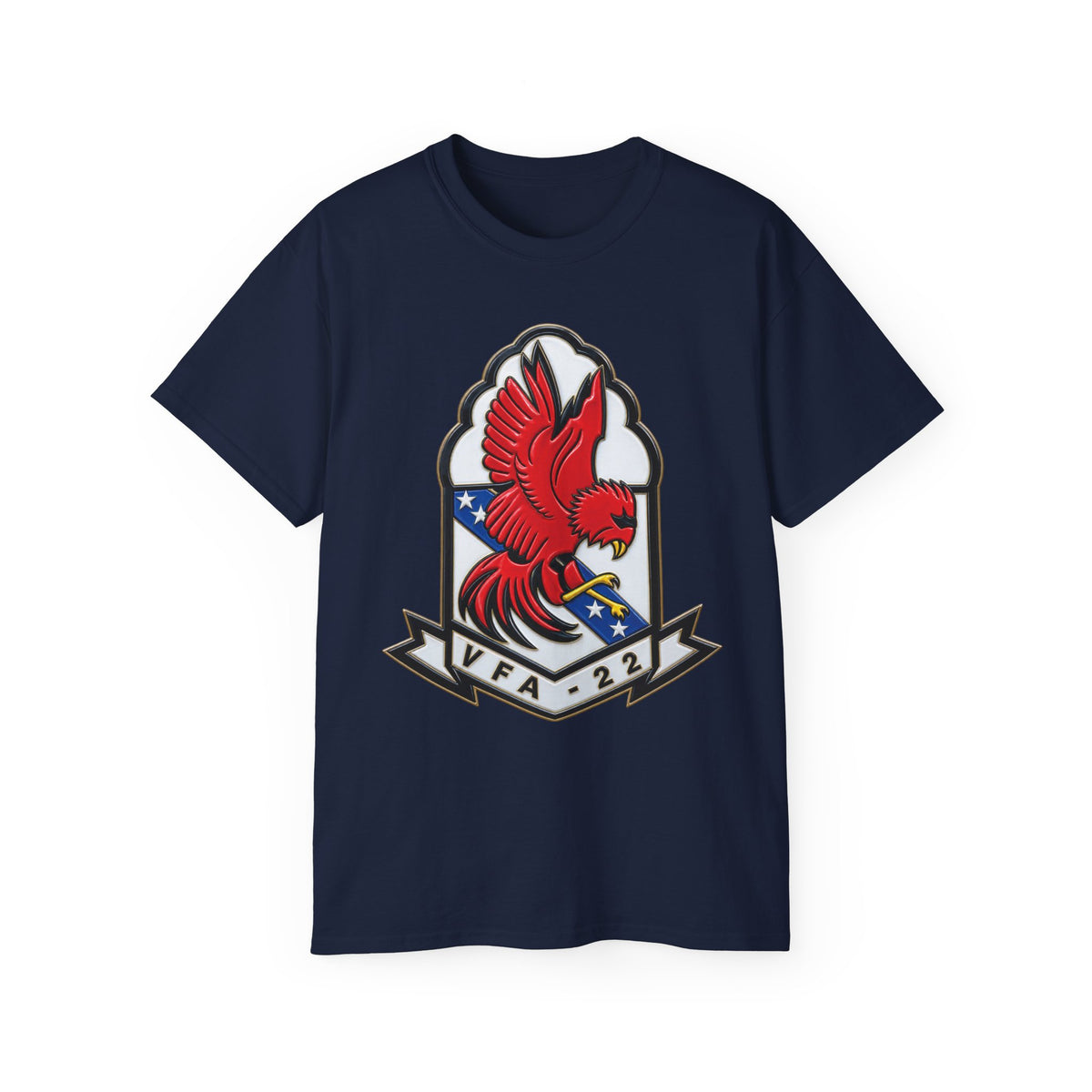 Unisex Ultra Cotton T-Shirt - Strike Fighter Squadron 22nd - SSI without Txt - Fighting Redcocks - 3D - Enhanced