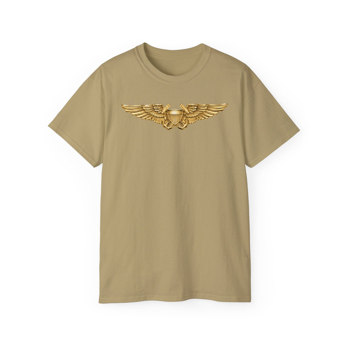 Unisex Ultra Cotton T-Shirt - Navy - Badge - Naval Flight Officer Wings wo txt - 3D - Enhanced