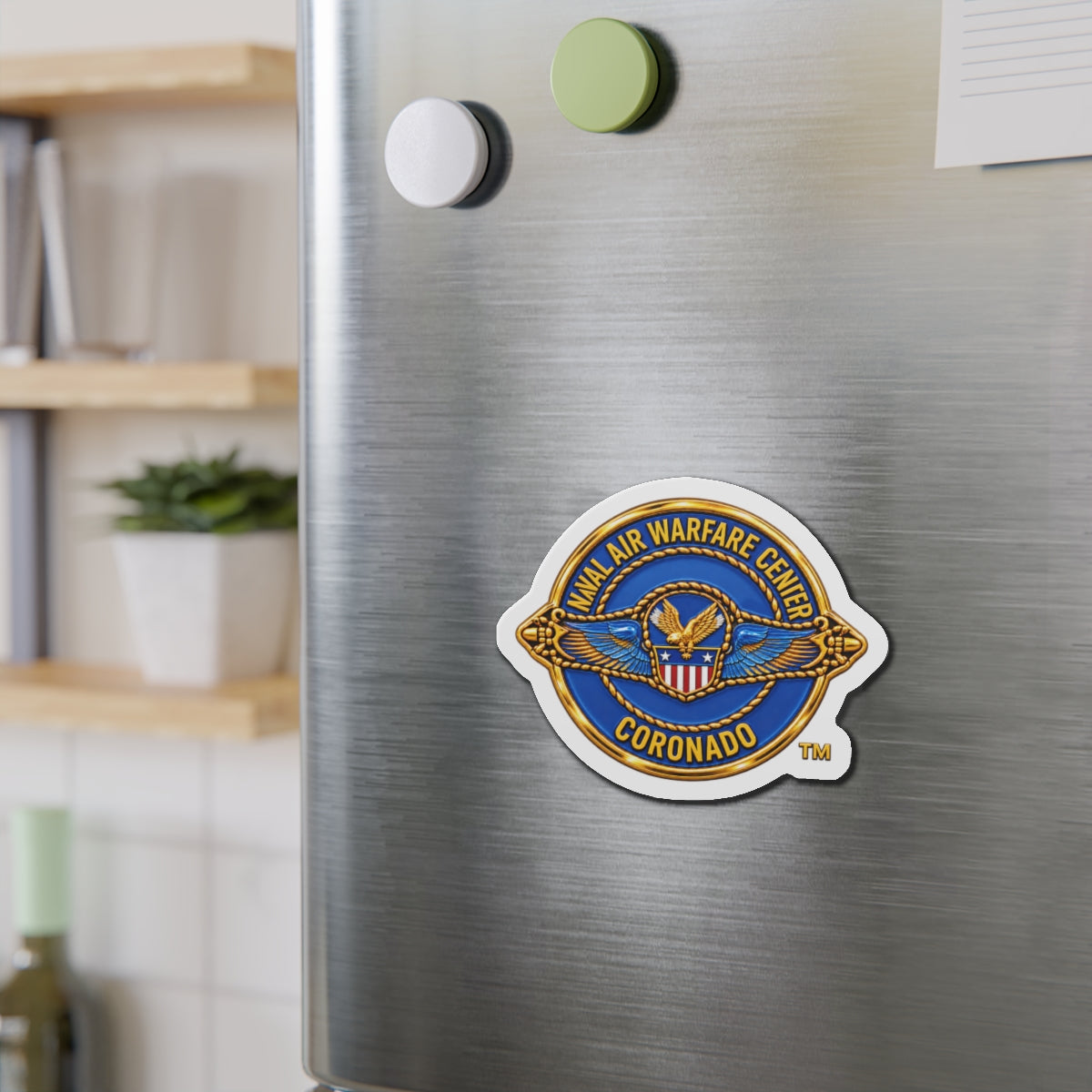 Die-Cut Magnet - Navy - Naval Air Warfare Center - Coronado - Crest - 3D - Enhanced