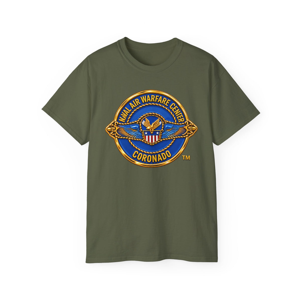 Unisex Ultra Cotton T-Shirt - Navy - Naval Air Warfare Center - Coronado - Crest - 3D - Enhanced