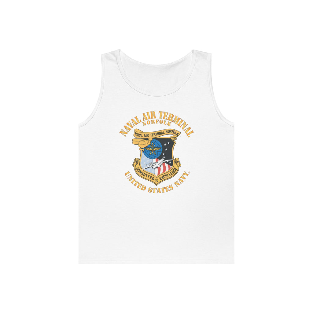 Unisex Heavy Cotton Tank Top - Navy - Naval Air Terminal Norfolk