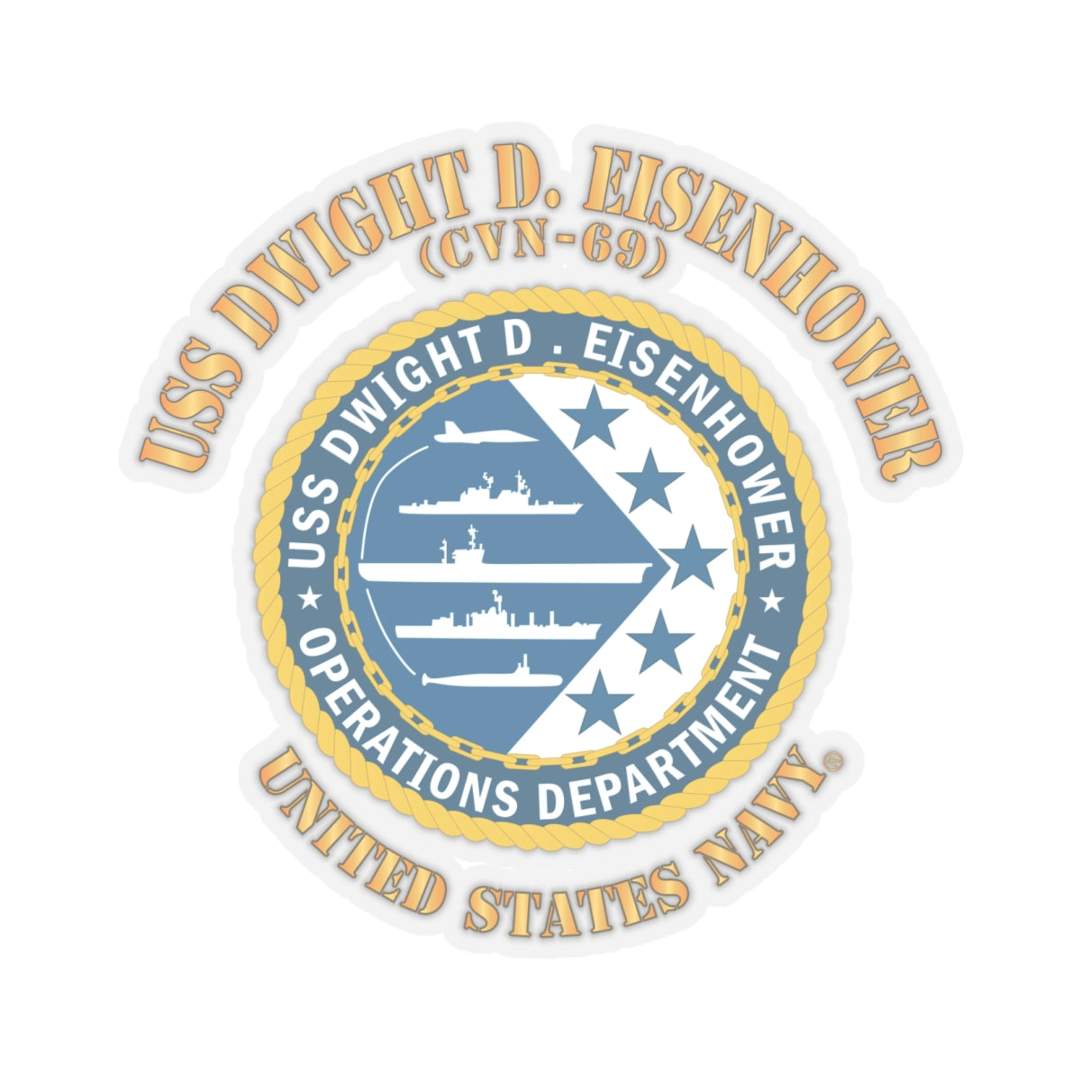 Kiss-Cut Stickers - Navy - USS Dwight D. Eisenhower (CVN-69) - Operations Department