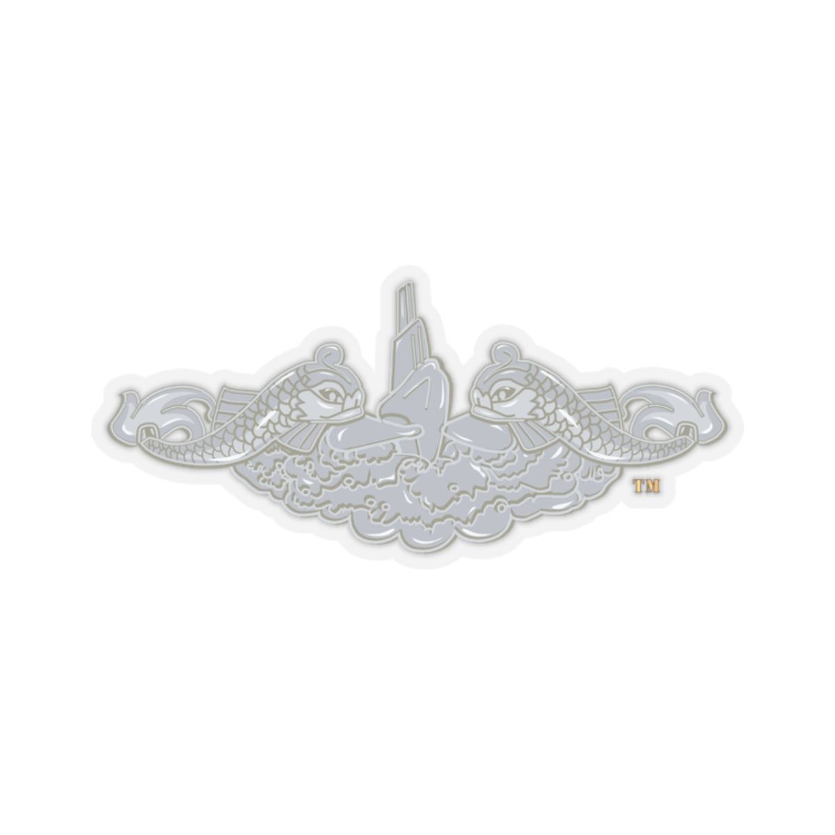 Kiss-Cut Stickers - Navy - Submarine Badge - Silver  wo Txt
