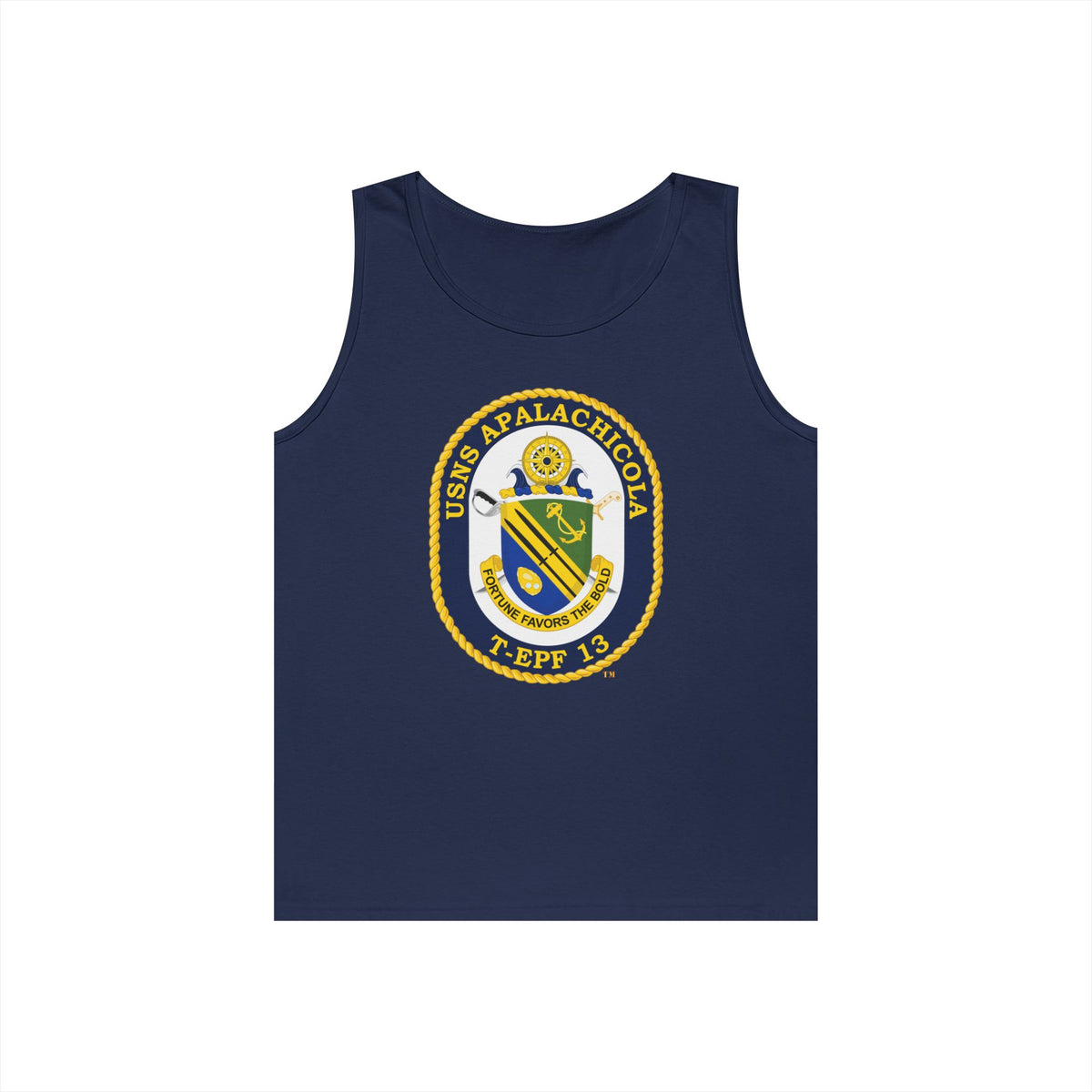Unisex Heavy Cotton Tank Top - Navy - USNS Apalachicola (T-EPF 13) wo txt
