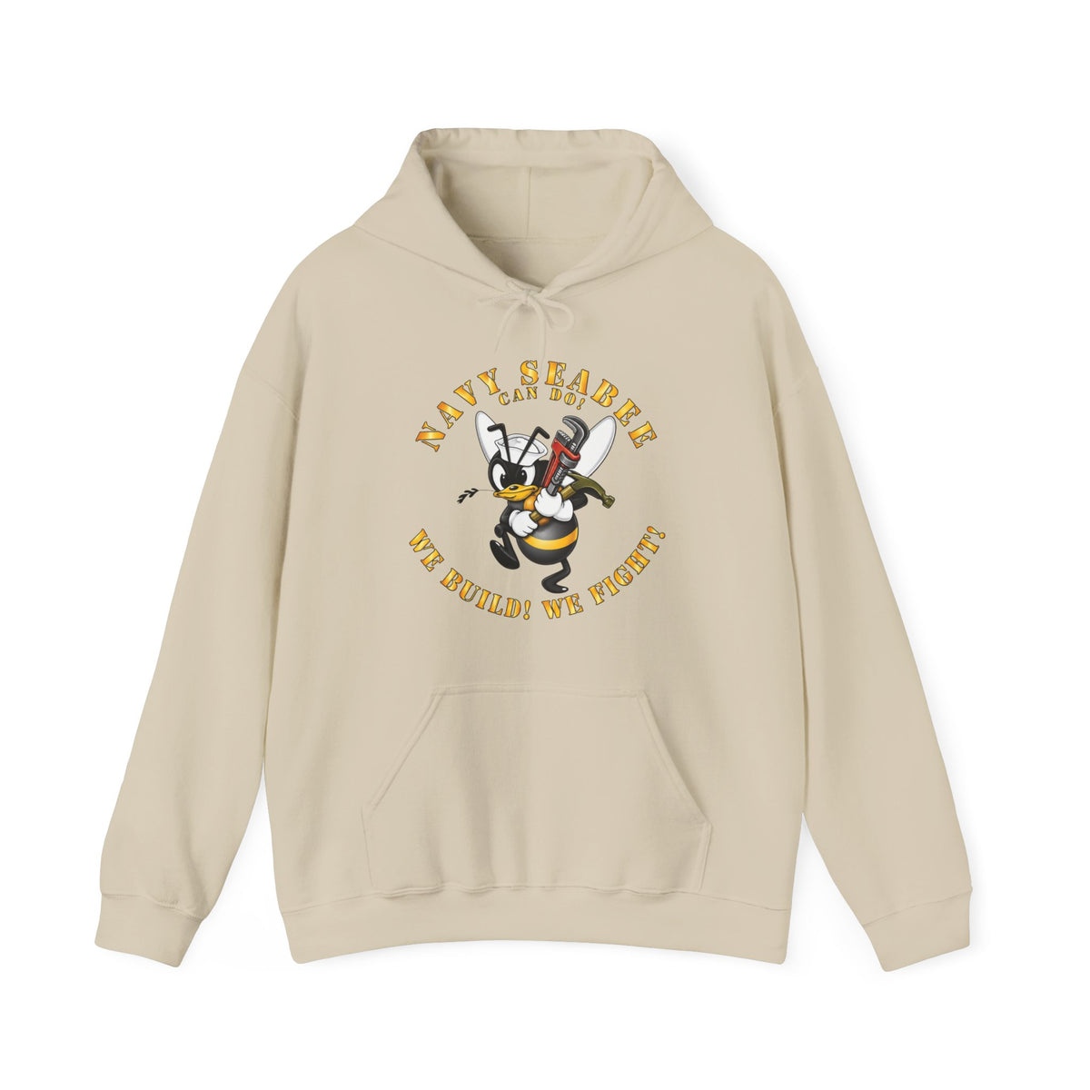 Unisex Heavy Blend™ Hoodies - Navy - Navy SeaBee - w Wrench and Hammer X 300