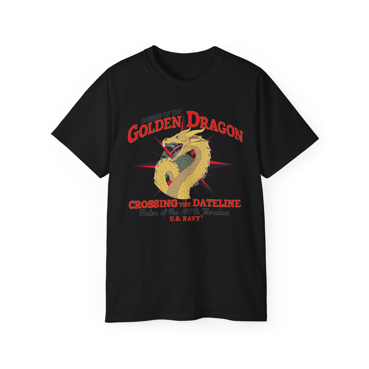 Unisex Ultra Cotton T-Shirt - Navy - Domain of the Golden Dragon wo Txt X 300